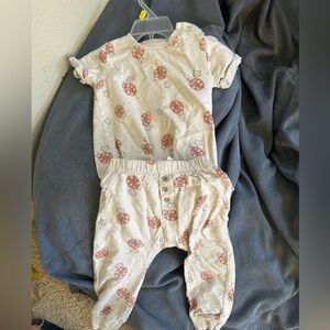 Cute Beige and Pink Baby Outfit